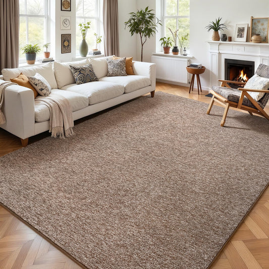 AROGAN Washable 4×6 Bedroom Rug, Modern Area Rugs with Soft Memory Foam for Living Room, Minimalist Non-Slip Indoor Floor Carpet for Dining Room Office Kids Playroom Decor, Matte Brown