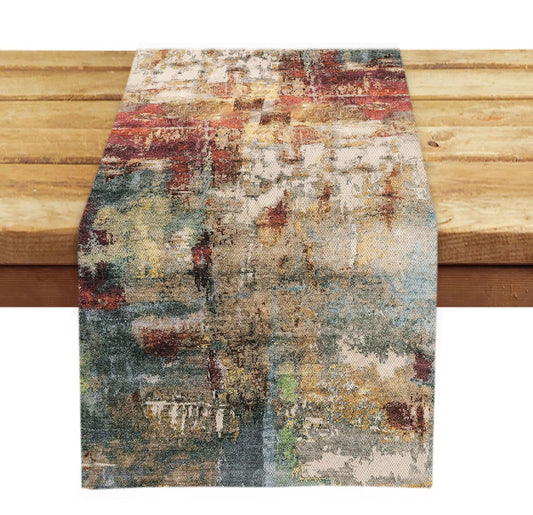 OYIMUA Colorful Rust Boho Table Runner 72 Inches Long Modern Dresser Runner Rustic Spring Fall Table Decor for Home Indoor Outdoor