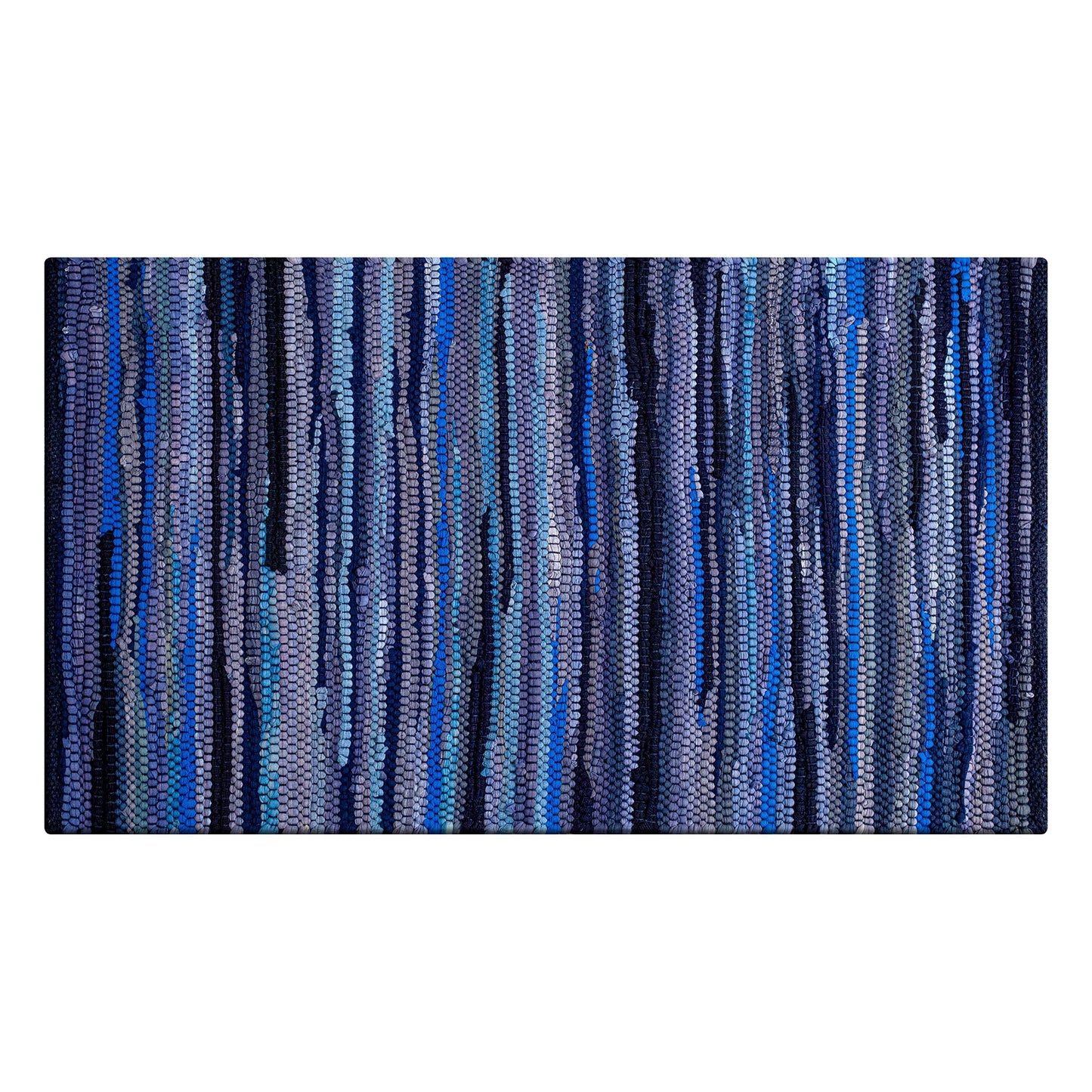 Savi Home Hand Woven 100% Cotton Chindi Rag Rug 20"x32" - Navy, Recycled Reversible Rug, Boho Farmhouse Rugs for Living Room, Dining Room, Kitchen, Entryway, Bedroom Rugs