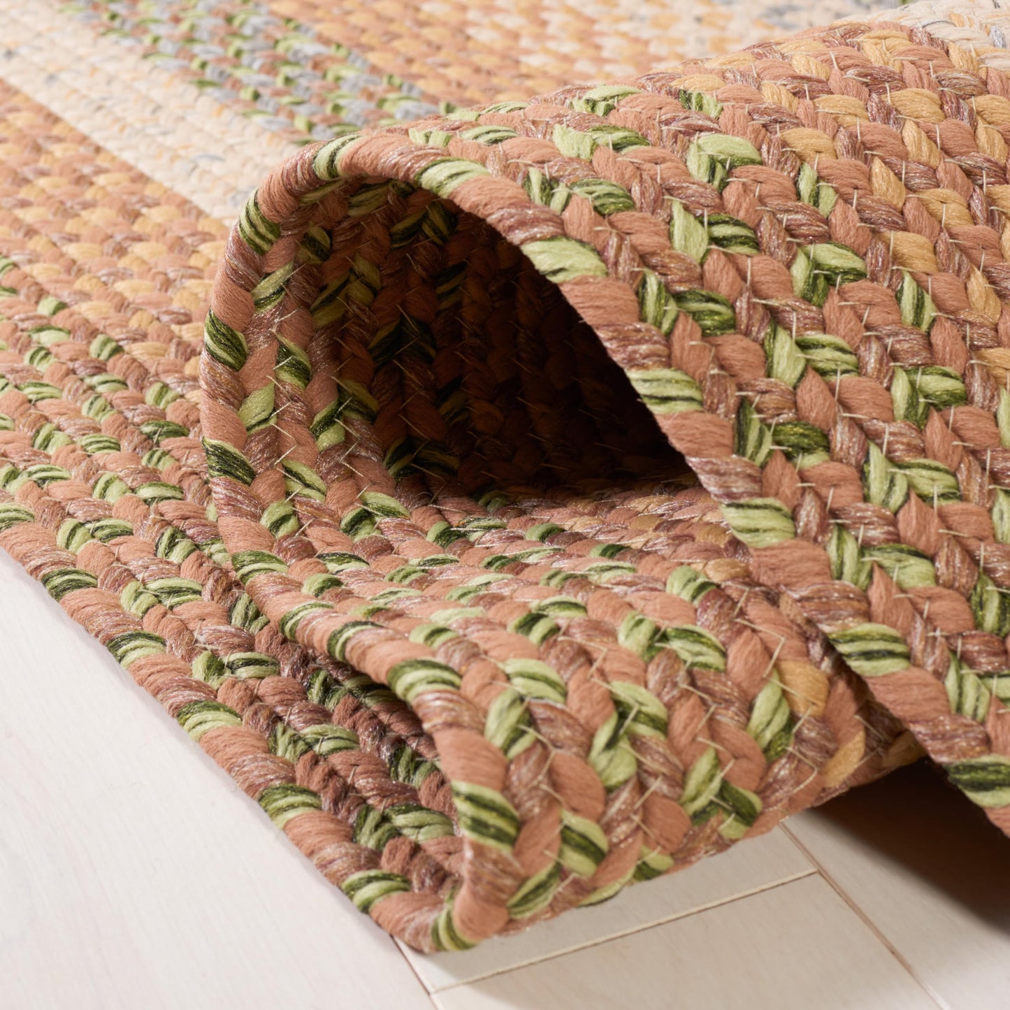 SAFAVIEH Braided Indoor/Outdoor Area Rug 8x10, Large Tan & Multi BRD314A