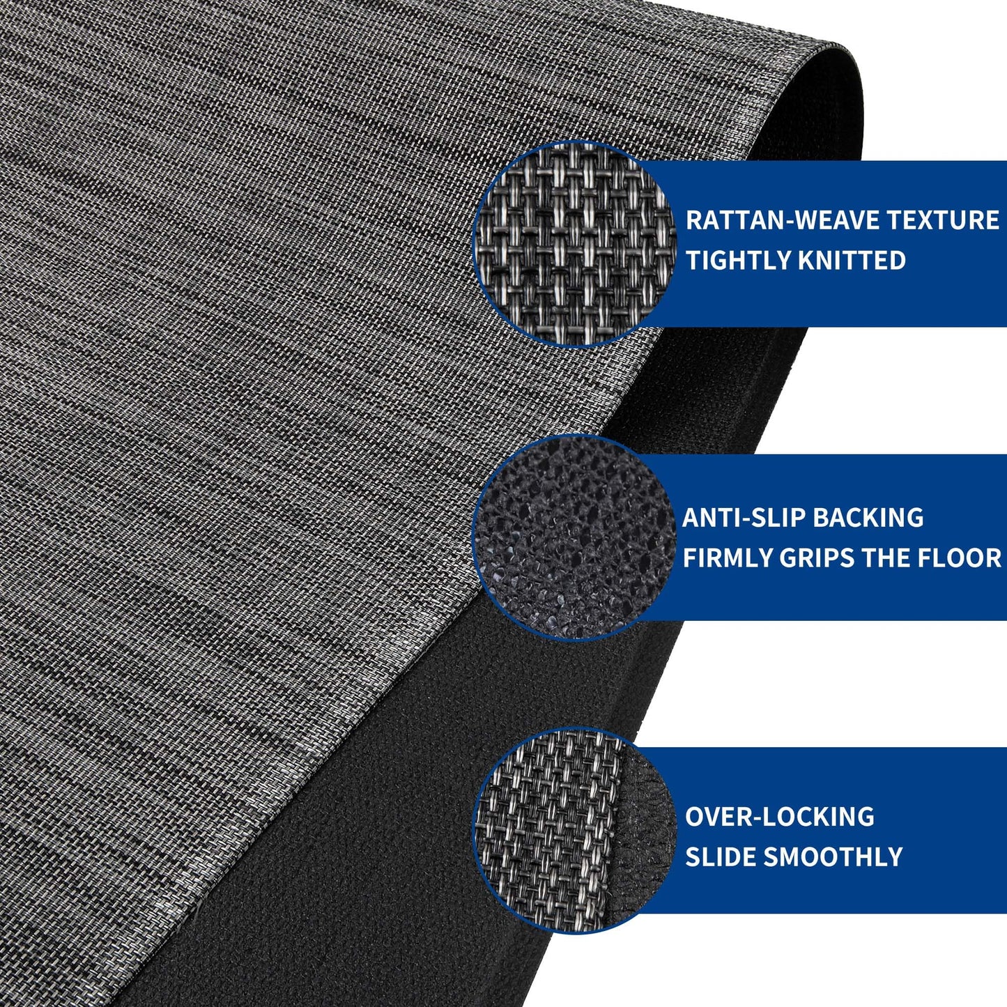 Naturei Office Chair Mat for Hardwood & Tile Floor, 45" x 53"Anti-Slip Desk Chair Mat, Easy Glide Floor Protector for Rolling Chairs, Floor Mat for Office Chair for Home Office (Dark Gery)