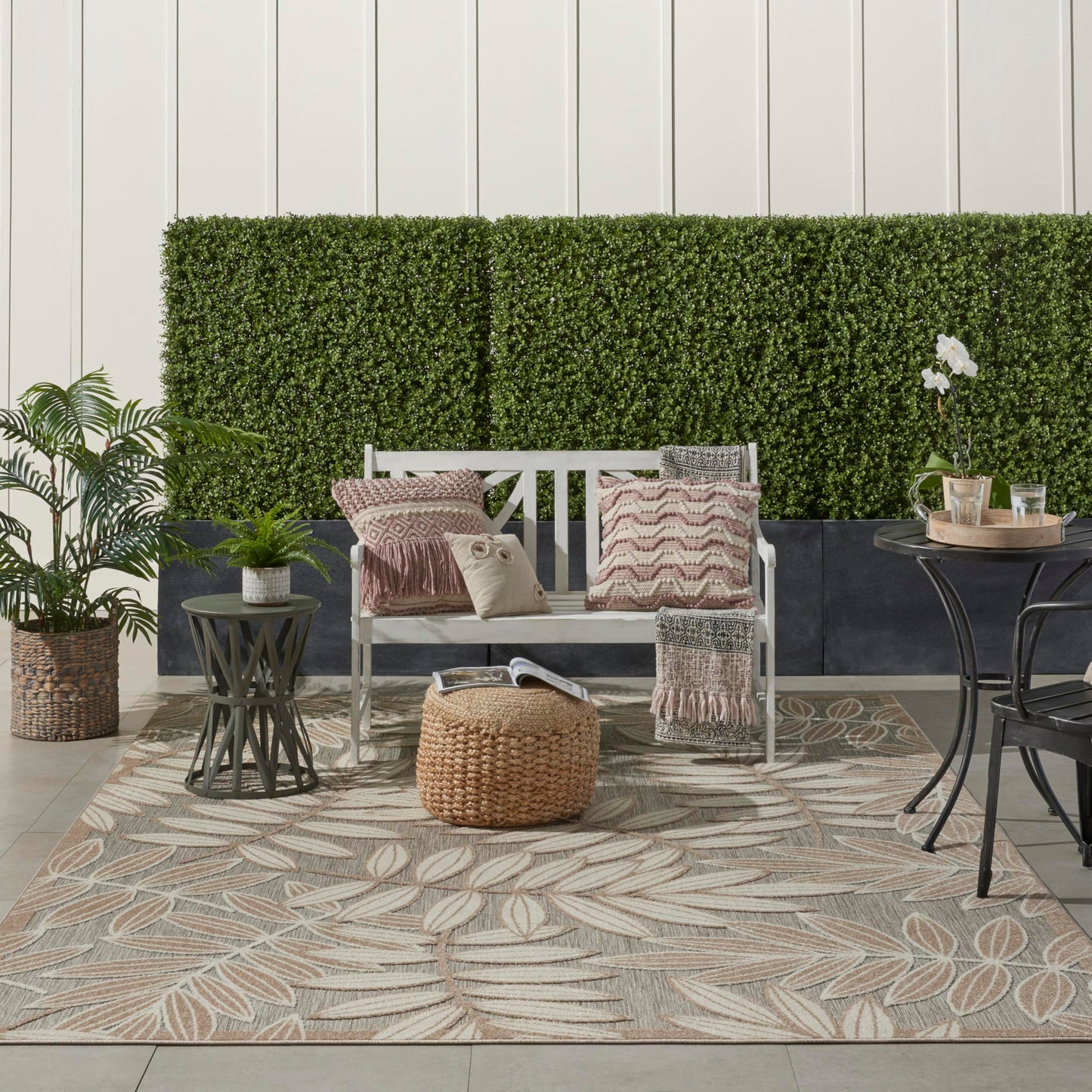 Nourison Home Aloha Natural 7' x 10' Area Rug - Easy Clean, Non Shedding, Bed Room, Living Room, Dining Room, Kitchen (7' x 10')