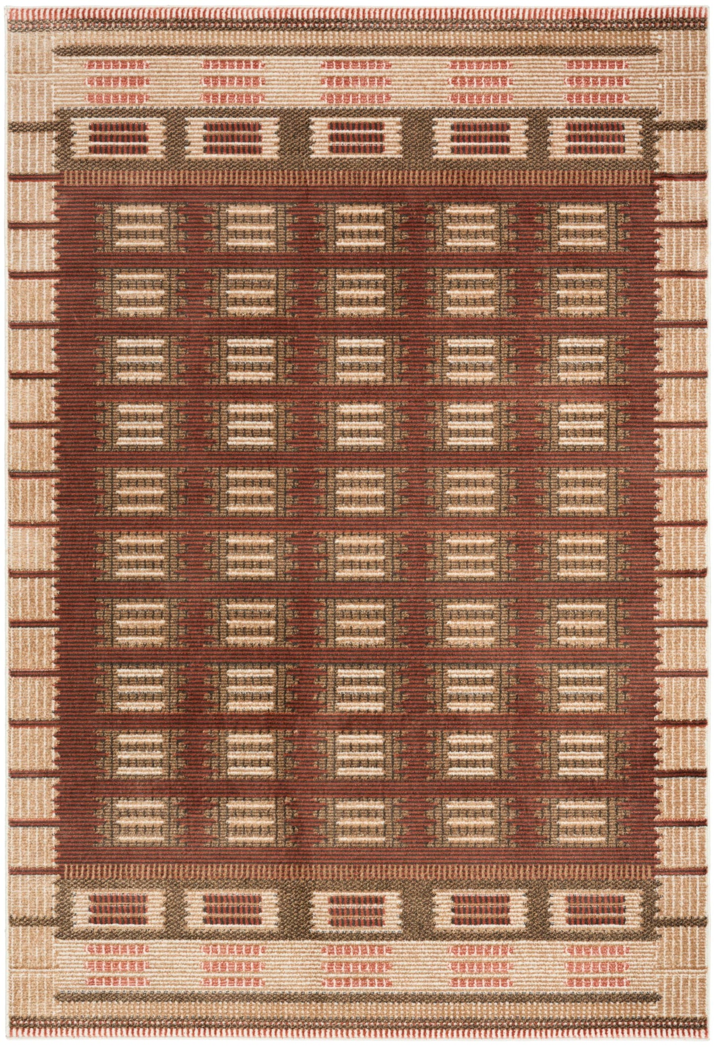 Nourison Home Nordic Rust 4' x 6' Area Rug - Easy Clean, Non Shedding, Bed Room, Living Room, Dining Room, Kitchen (4' x 6')