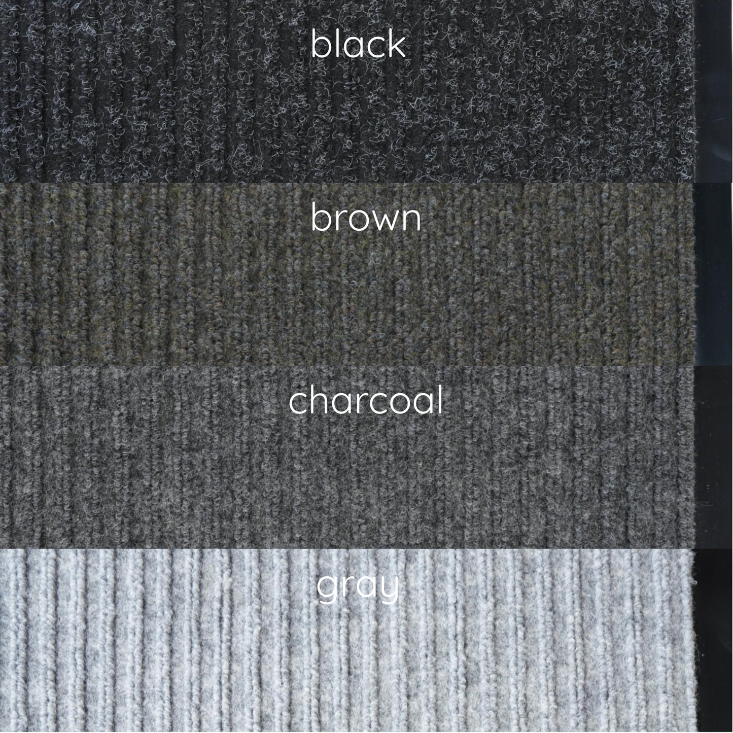 iCustomRug 4' X 10' Black - Heavy Duty Ribbed Indoor Outdoor Runner Rug, Waterproof Non‑Slip Vinyl Backing, Custom Lengths and 4 Widths for Weatherproof Entryway, Hallway, Garage, Commercial Use