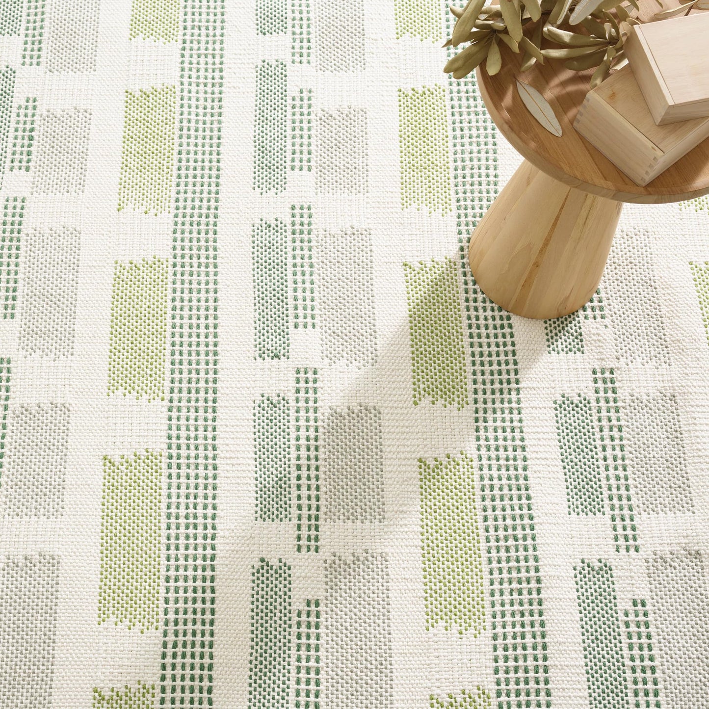 Dash and Albert Tread Lightly Green Handwoven Cotton Rug, 2 X 3 Feet, Green/White Stripe Pattern - Premium Luxury Hotel Quality Soft Breathable Hypoallergenic Machine Washable Easy Care All Season