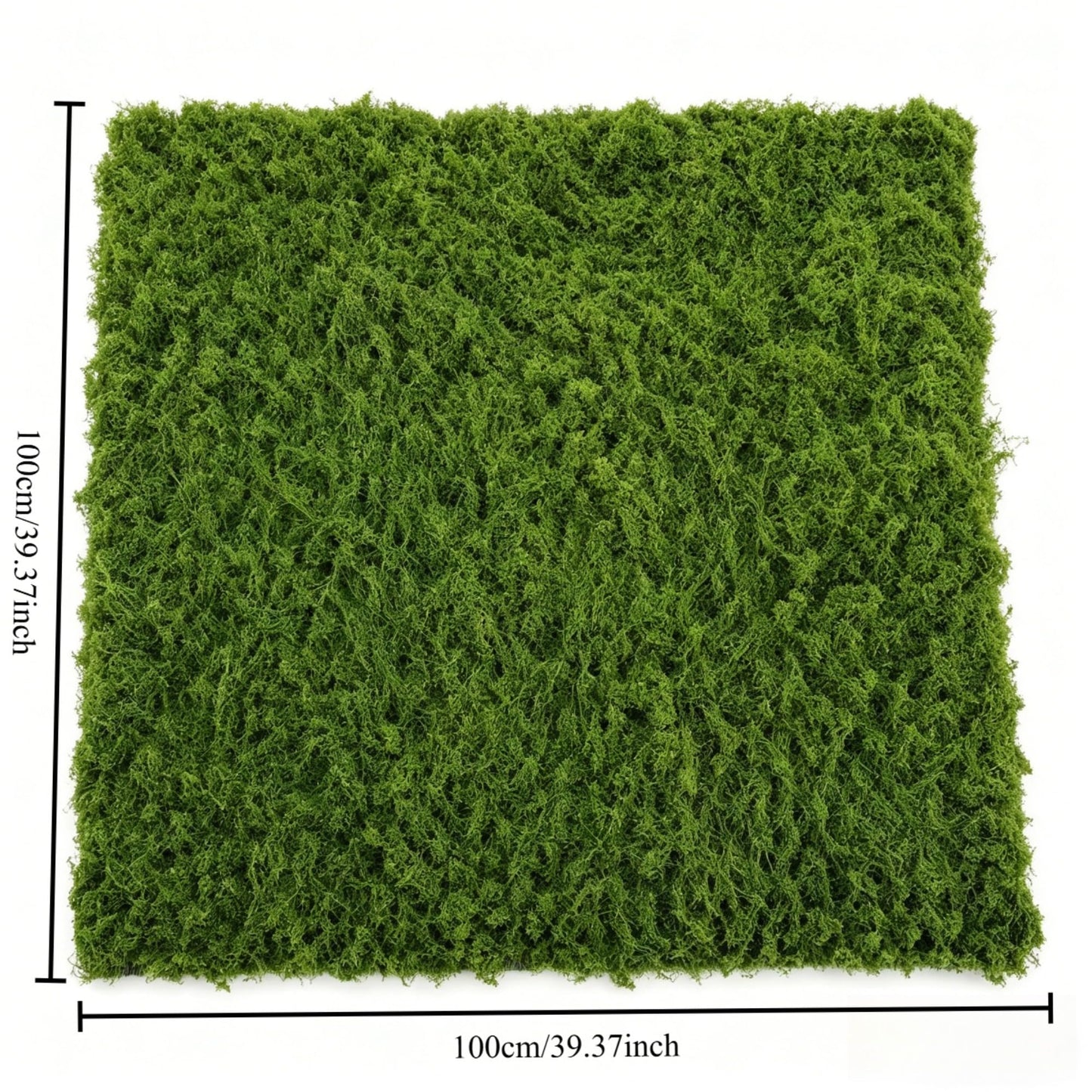 FMOOM Faux Floral Moss Mat Roll, Soft Artificial Moss Rug, Natural Fake Grass Mat for Fairy Garden, DIY Crafts, Wedding Party, Table Centerpiece & Home Floral Decor (100x100cm/39.37x39.37in/1pc)