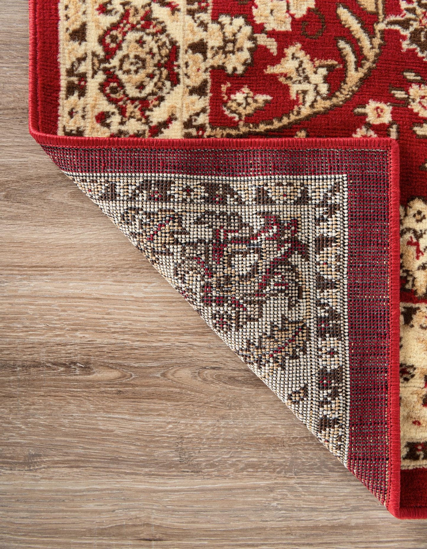 Rugs.com - Yasmin Rug – 8 Ft Square Burgundy Traditional Area Rug – Stain-Resistant, Easy-Clean, Perfect for Living Rooms and Dining Areas
