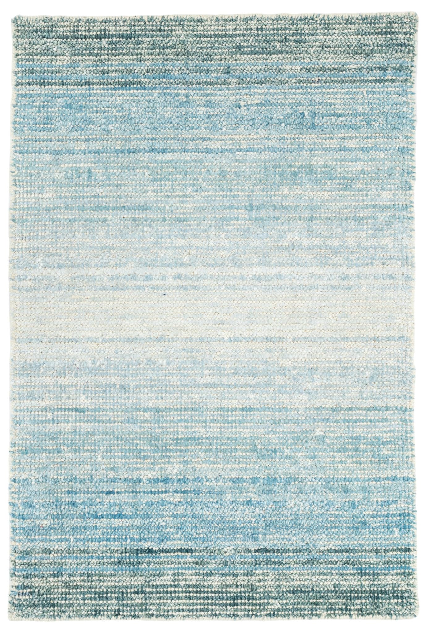Dash and Albert Sky Moon Handwoven Cotton/Viscose Rug, Runner-2.5 X 8 Feet, Blue Stripe Pattern - Premium Luxury Hotel Quality Soft Breathable Hypoallergenic Machine Washable Easy Care All Season