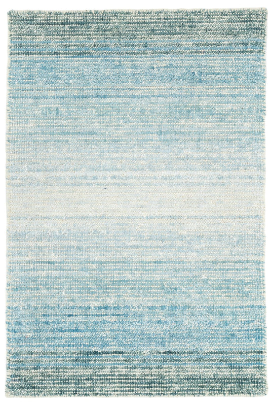 Dash and Albert Sky Moon Handwoven Cotton/Viscose Rug, Runner-2.5 X 8 Feet, Blue Stripe Pattern - Premium Luxury Hotel Quality Soft Breathable Hypoallergenic Machine Washable Easy Care All Season
