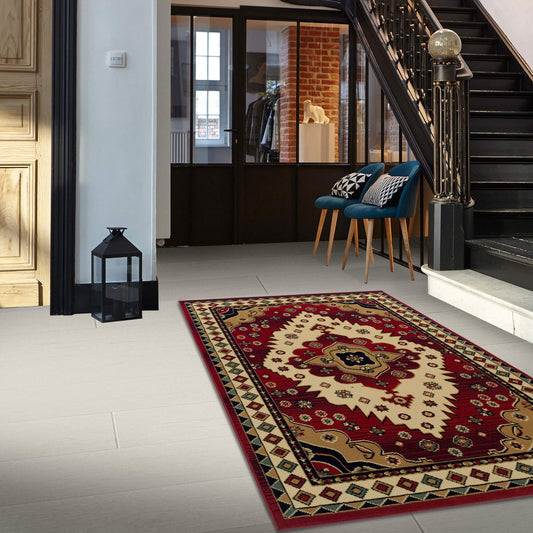 Superior Aztec Collection 4' x 6' Area Rug, Attractive Rug with Jute Backing, Durable and Beautiful Woven Structure, Bright and Bold Southwest Style Bordered Rug