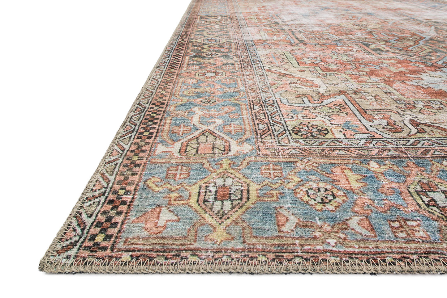 Loloi Loren Collection LQ-15 Terracotta/Sky 5'-0" x 7'-6" Area Rug