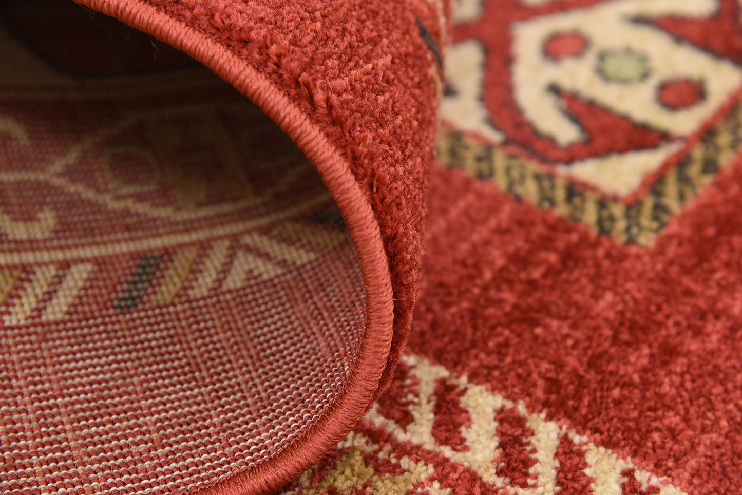 Unique Loom Fars Collection Area Rug - Pasadena (8' Square, Rust Red/ Black)