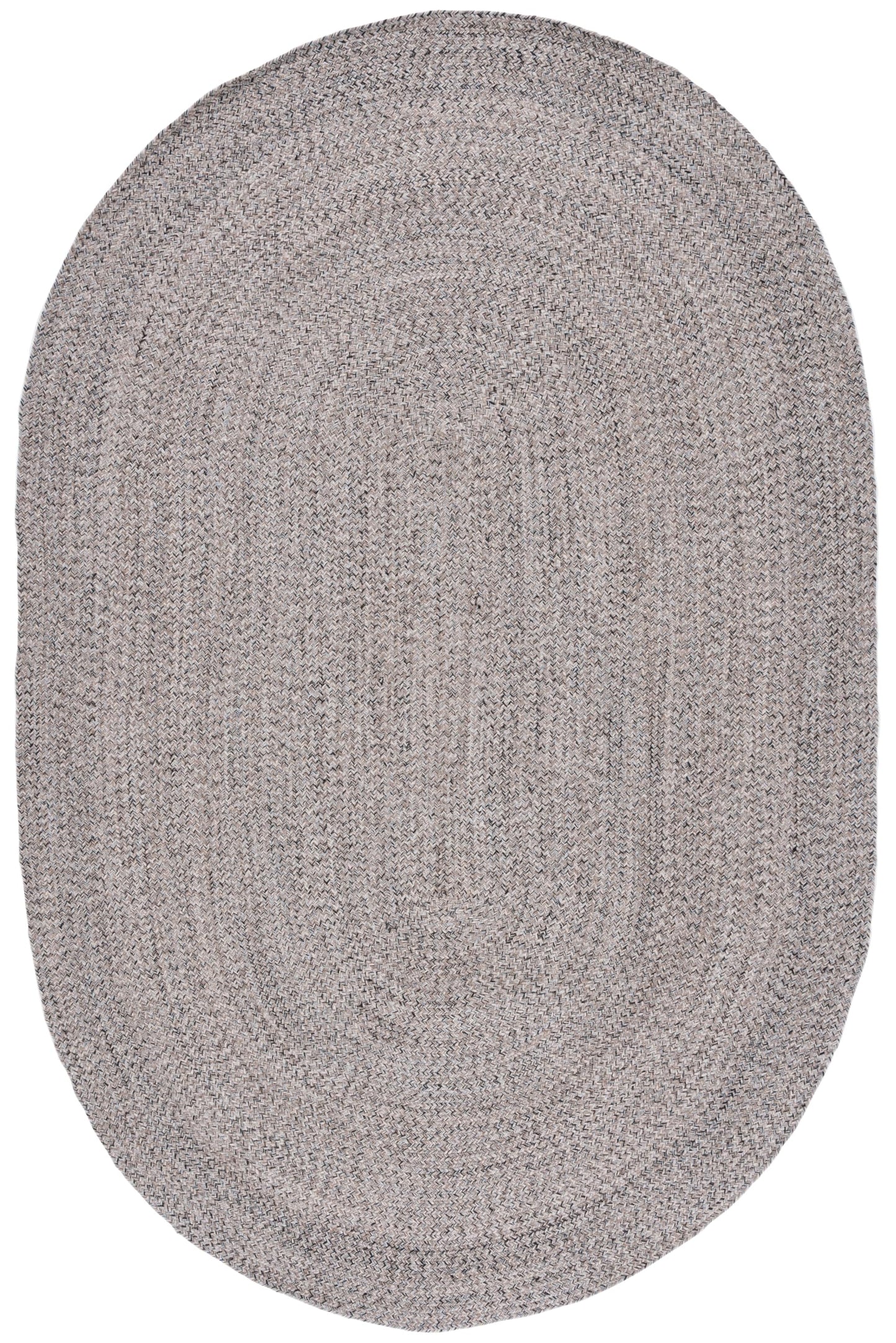 SAFAVIEH Braided Oval Rug 6x9, Ivory & Steel Grey BRD256A