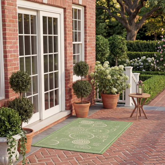 SAFAVIEH Washable Rug Outdoor Courtyard Collection - 2' x 3'7", Olive & Natural, Non-Shedding & Easy Cleaning, Ideal for Patio, Front Door, Entryway, Doormat (CY1906-1E06)