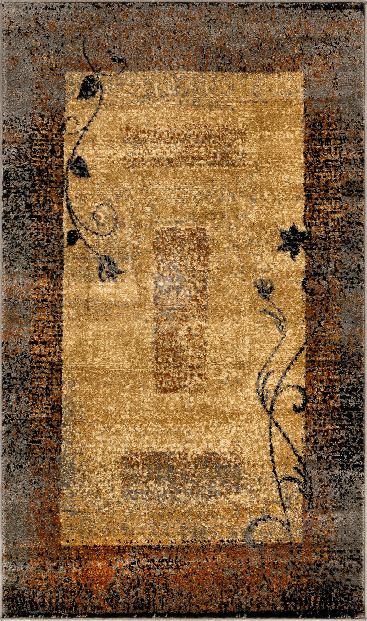 Unique Loom Barista Collection Area Rug - Excelsa (3' 1" x 5' 3" Rectangle, Beige/Brown)