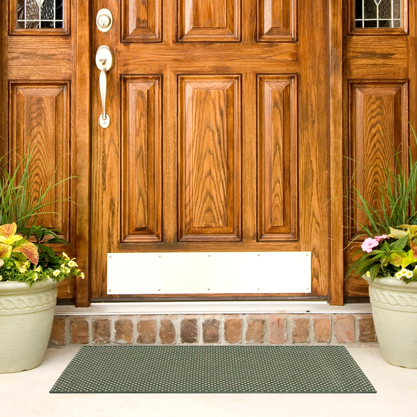 SAFAVIEH Washable Rug Outdoor Courtyard Collection - 2' x 3'7", Dark Green & Beige, Non-Shedding & Easy Cleaning, Ideal for Patio, Front Door, Entryway, Doormat (CY6521-32221)