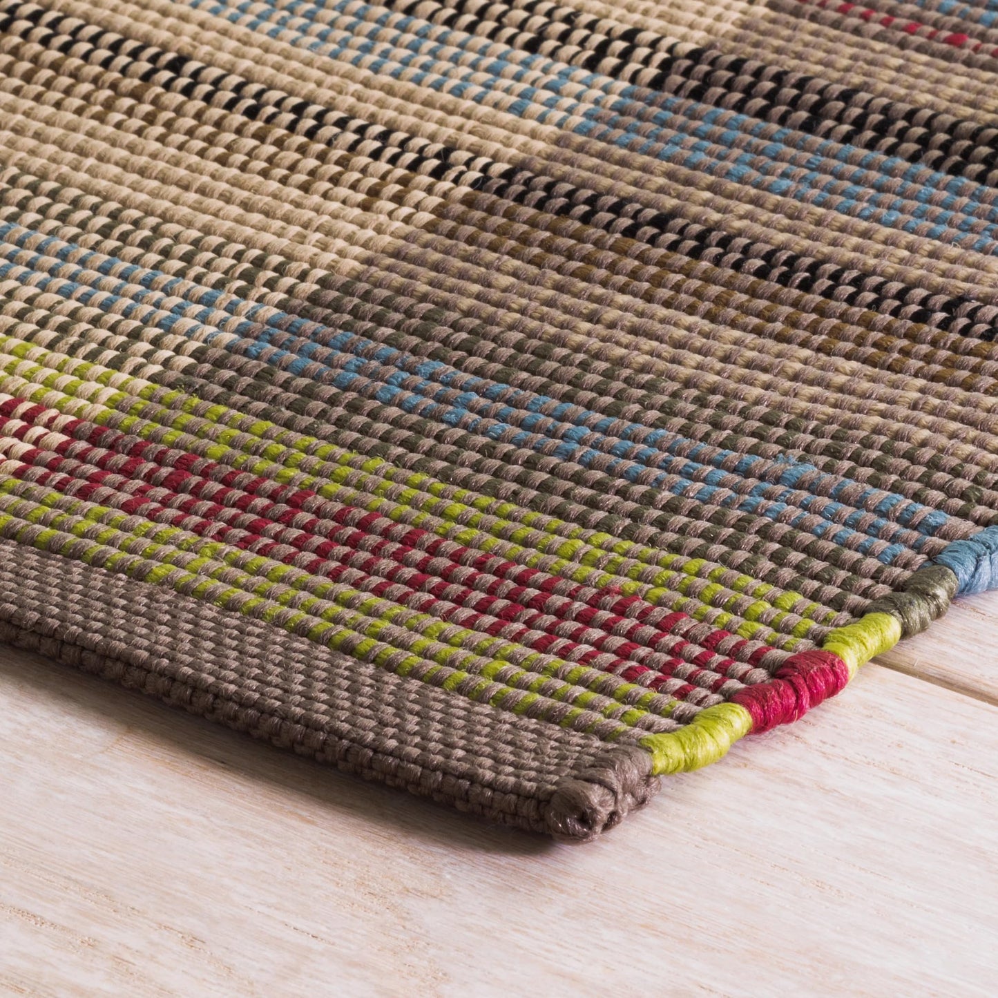 Dash & Albert Swedish Rag Handwoven Indoor/Outdoor Rug, 3 X 5 Feet, Blue Plaid Pattern
