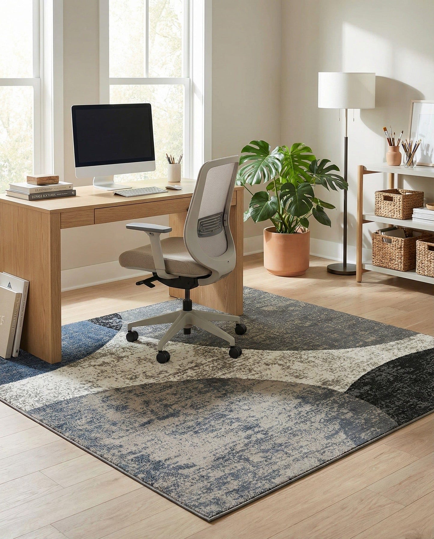 Rugs.com - Oslo Rug – 8 Ft Square Multi Easy-Clean Stain-Resistant Area Rug – Modern Abstract Design for Living Rooms, Bedrooms, and Dining Rooms