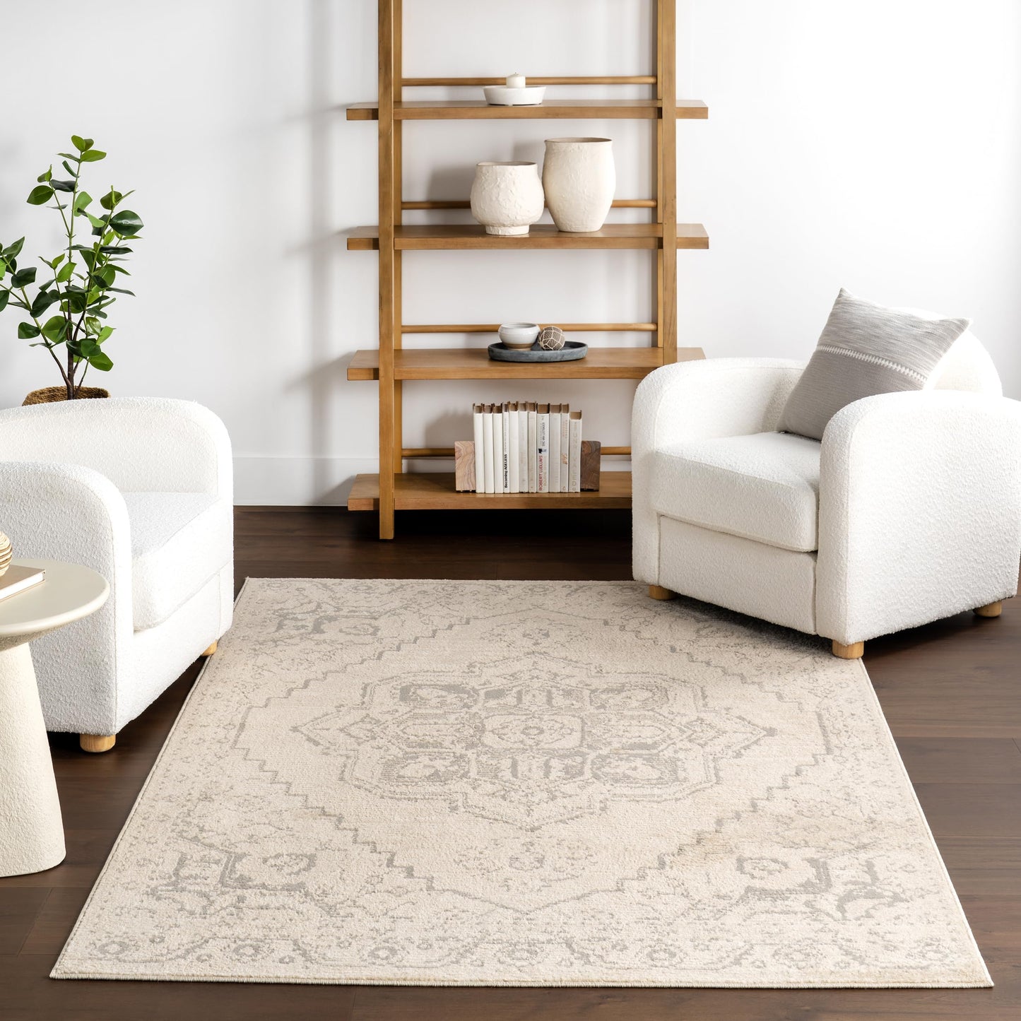 nuLOOM Fable Beige/Grey, 8' x 10', Medallion, Soft and Cozy, High Traffic, Stain Resistant, Easy Clean, Durable Area Rug for Bedroom, Living Room, Dining Space, Den, Foyer, Entryway