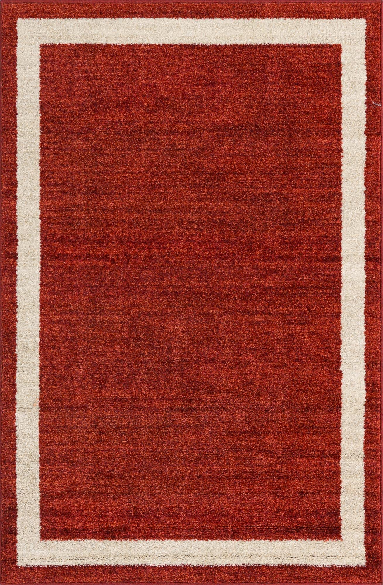 Unique Loom Del Mar Collection Area Rug - Maria (4' 1" x 6' 1" Rectangle, Terracotta/ Ivory)