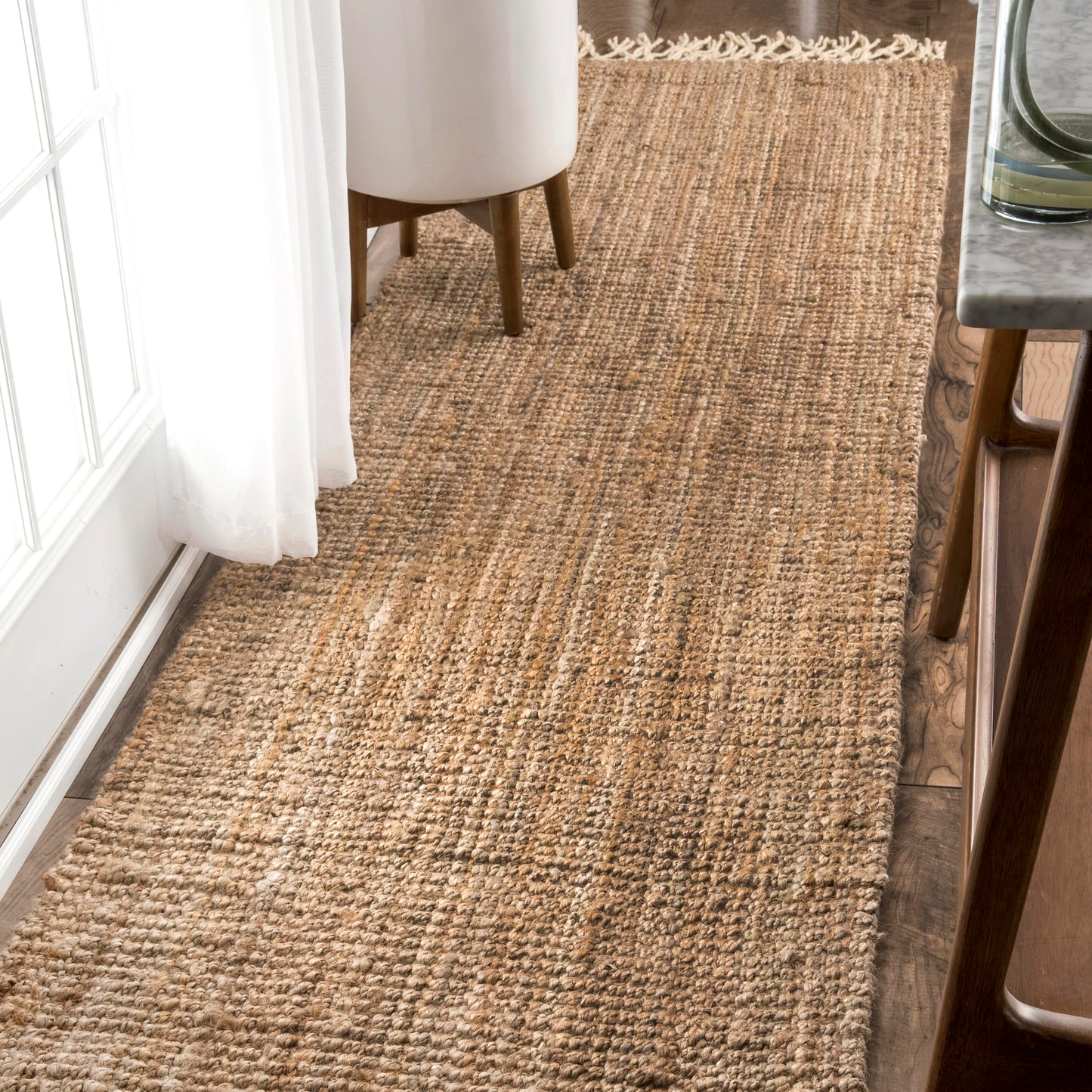 Nuloom Raleigh Natural, 2'6" x 6', Handmade, Jute & Wool, Soft and Textured, High Traffic, Stain Resistant, Easy Clean, Durable Runner for Bedroom, Living Room, Dining Space, Den, Foyer, Entryway