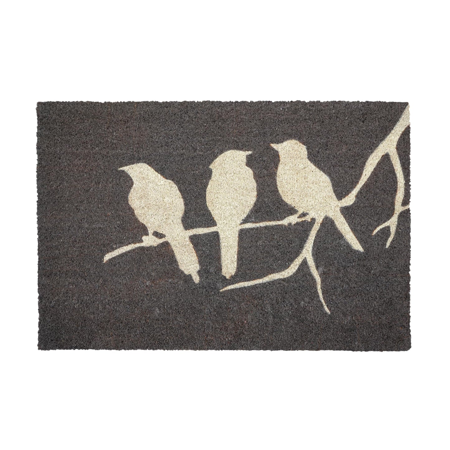 Fab Habitat Non Slip Doormat - Durable, Thin - Natural Coir & Rubber - Entryway, Front Door, Porch, Patio - Birds On Branch Doormat - 24" x 36" Non-Slip