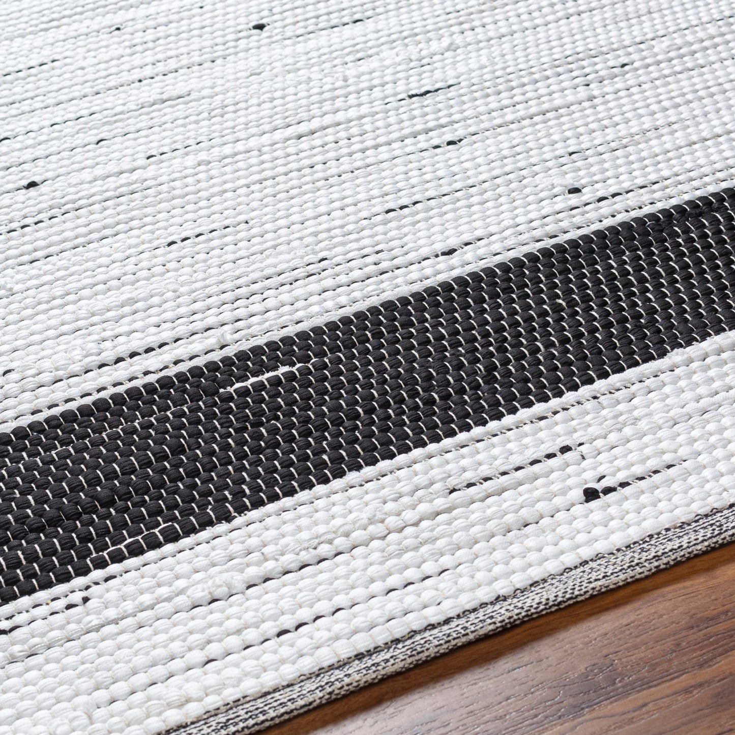 Livabliss Jean Modern Minimalist Area Rug,27" x 45", White/Black