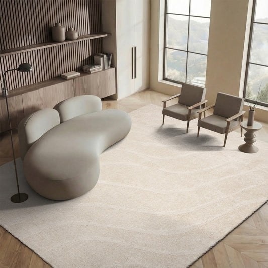 SAFAVIEH Florida Shag Collection Area Rug - 8'6" x 12', Creme & Creme, Non-Shedding & Easy Care, 1.2-inch Thick Ideal for High Traffic Areas in Living Room, Bedroom (SG472-1111)