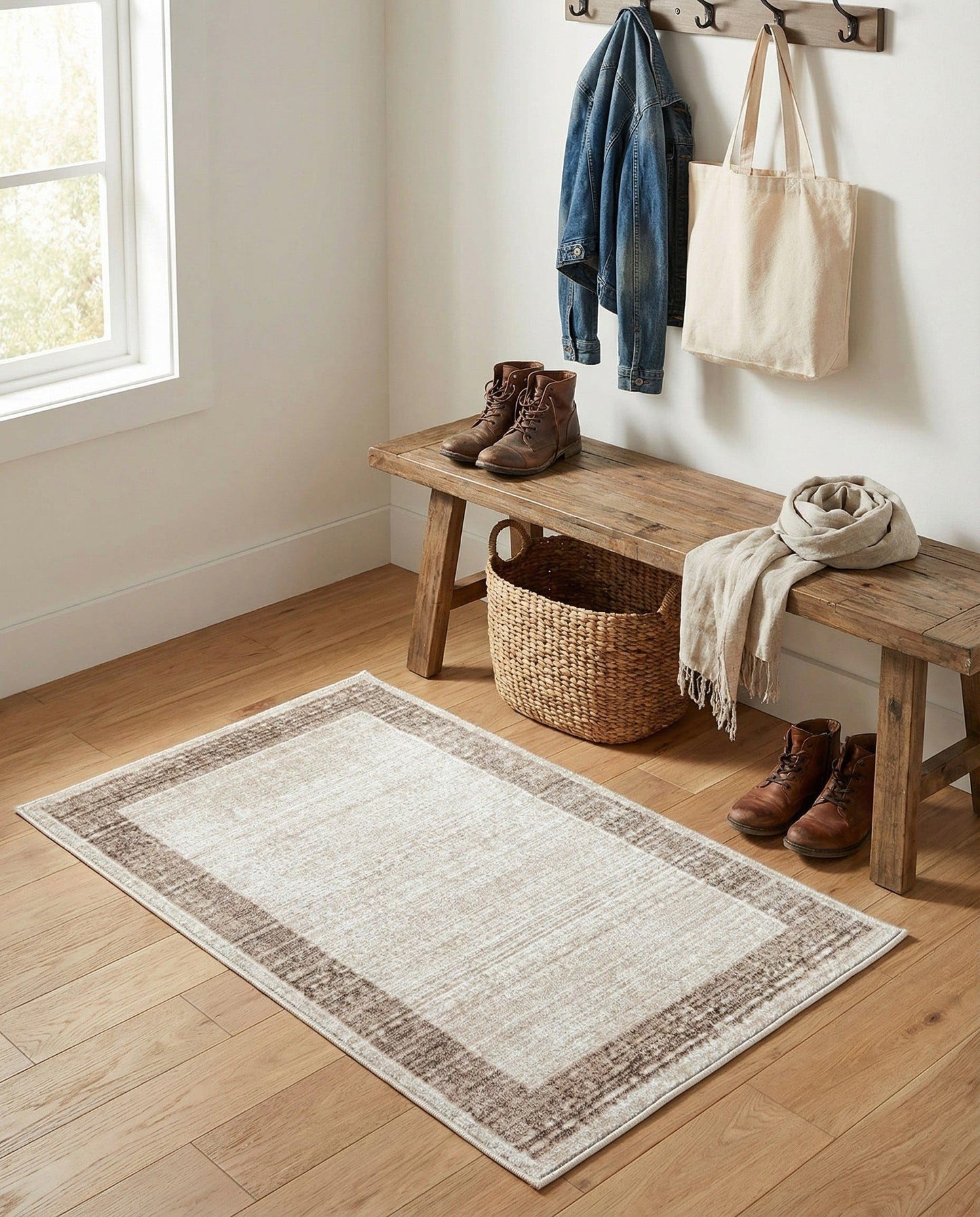 Rugs.com - Uptown Rug – 2' x 3' 1 Beige Easy-Clean Rug – Ideal for Entryways, Kitchens, and Small Accent Spaces