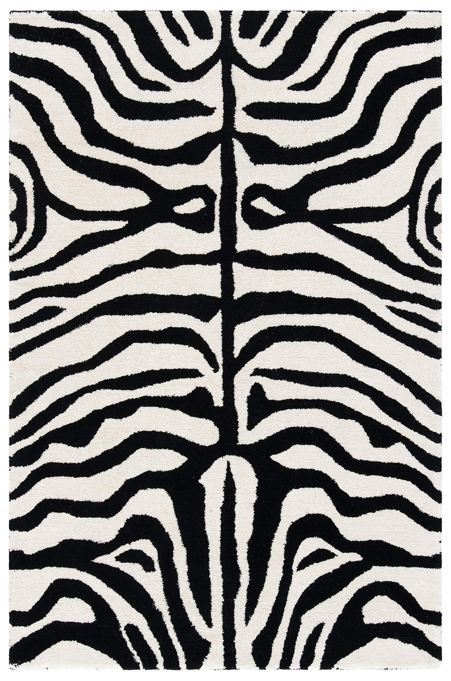 SAFAVIEH Soho Collection 5' x 8' Black / White SOH435A Handmade Premium Wool Area Rug