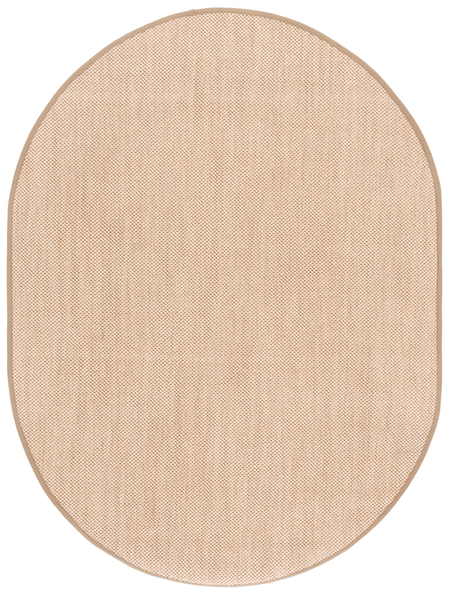 SAFAVIEH Area Rug 6x8 Oval - Natural Fiber Collection - Maize & Linen Color, Sisal, Woven Design with Border (NF141B)