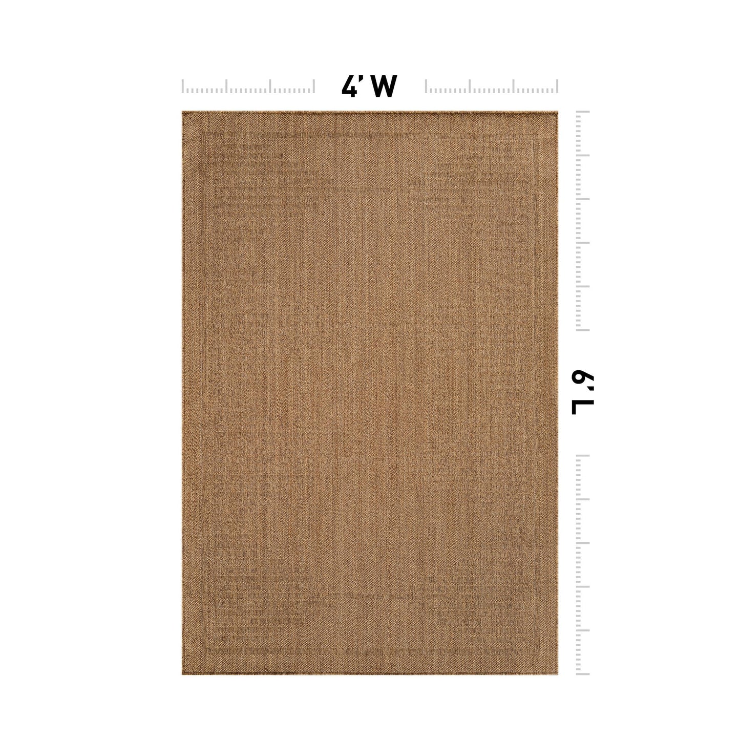 Rugshop Geometric Bohemian Indoor/Outdoor Flat Woven Area Rug, Natural Jute-Style, Easy-Care Patio Rug for Backyard Porch Deck Balcony, 4' x 6' Natural/Jute