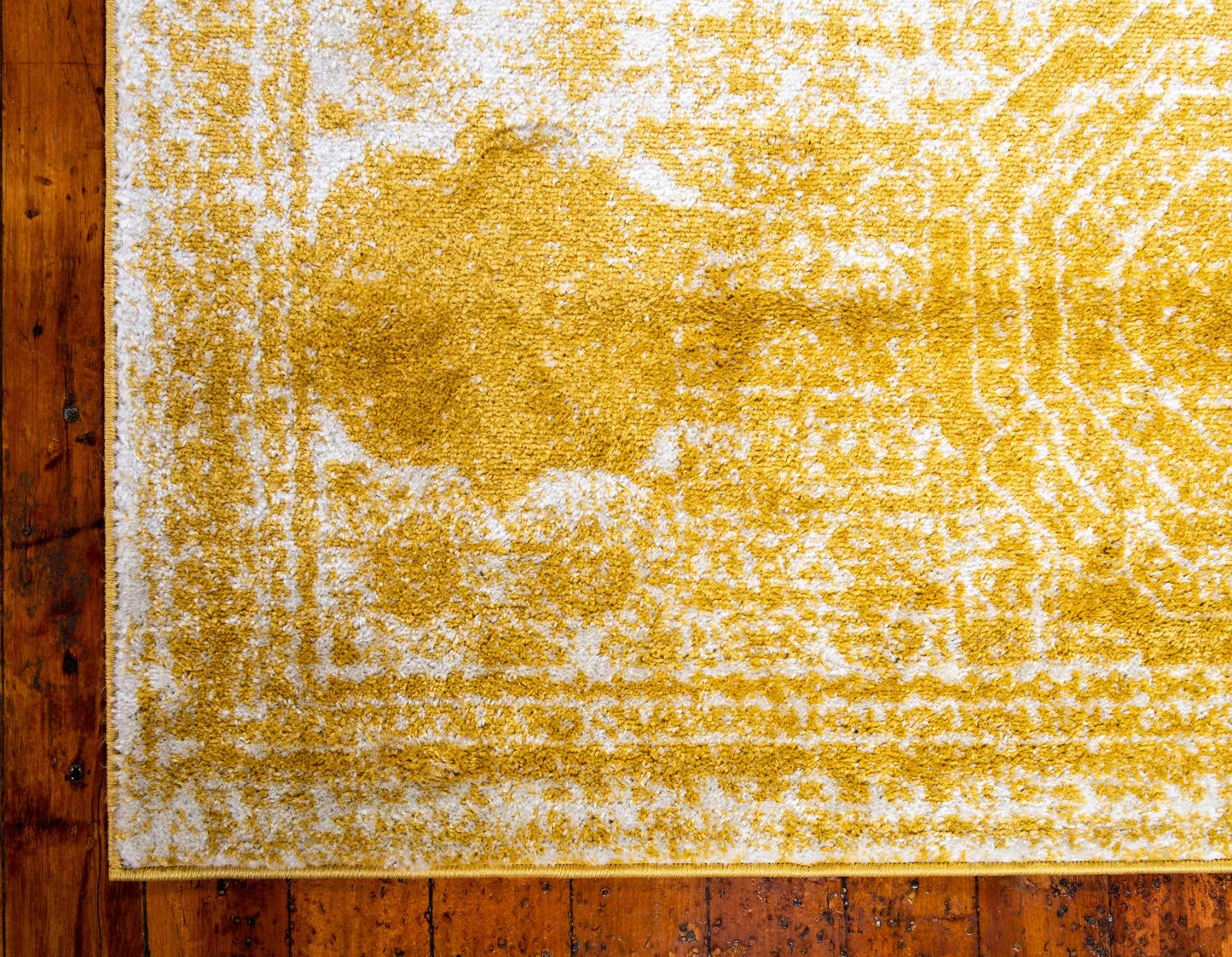 Unique Loom Bromley Collection Area Rug - Wells (8' x 10' Rectangle, Yellow/ Ivory)