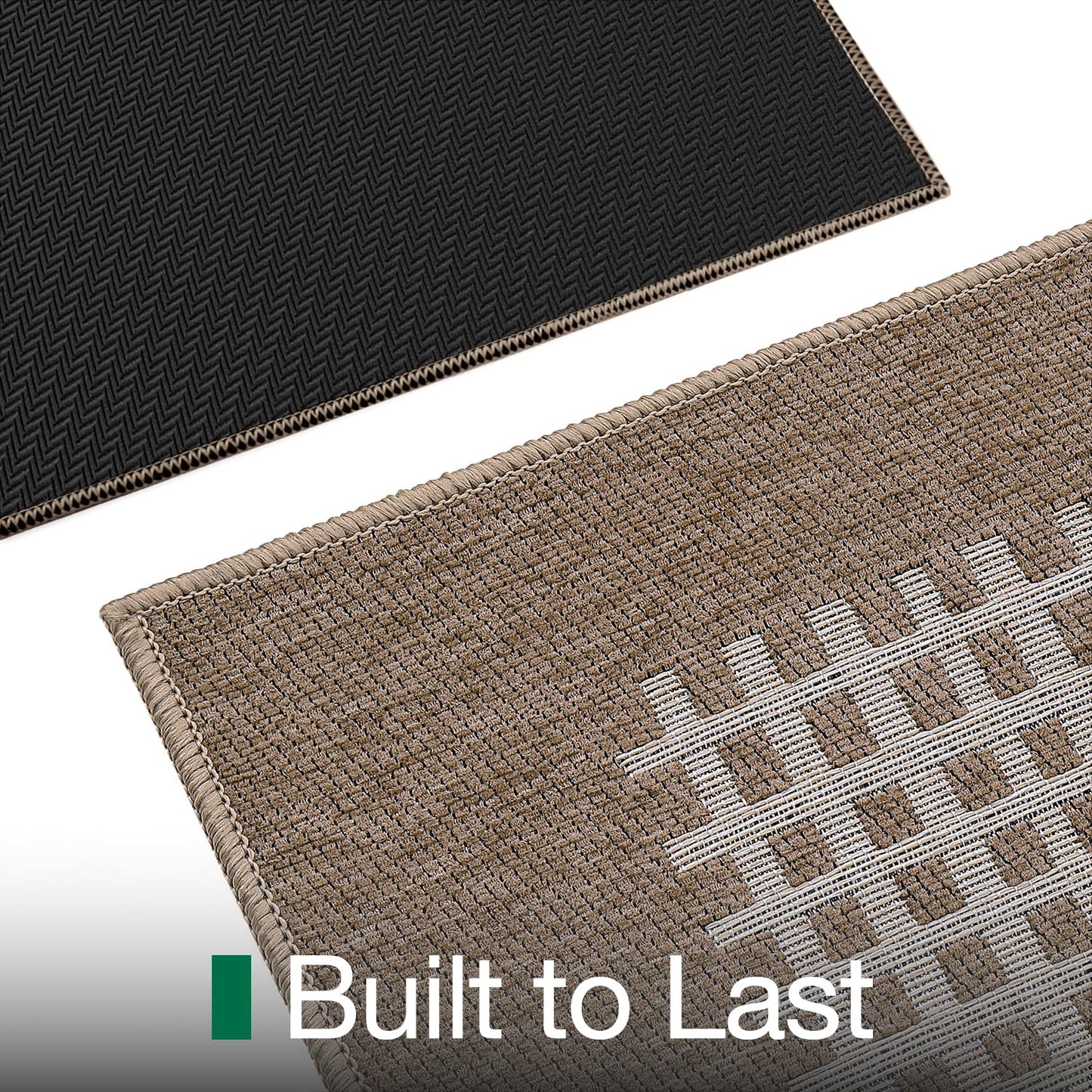 LUMI Inside Door Mat for Entry 24''x36'', Absorbent, Dirt Trapper, Low Profile Thin, Non Slip Mats with Rubber Backing, Ideal for Indoor, High Traffic, Garage, Entrance, Checkered Beige