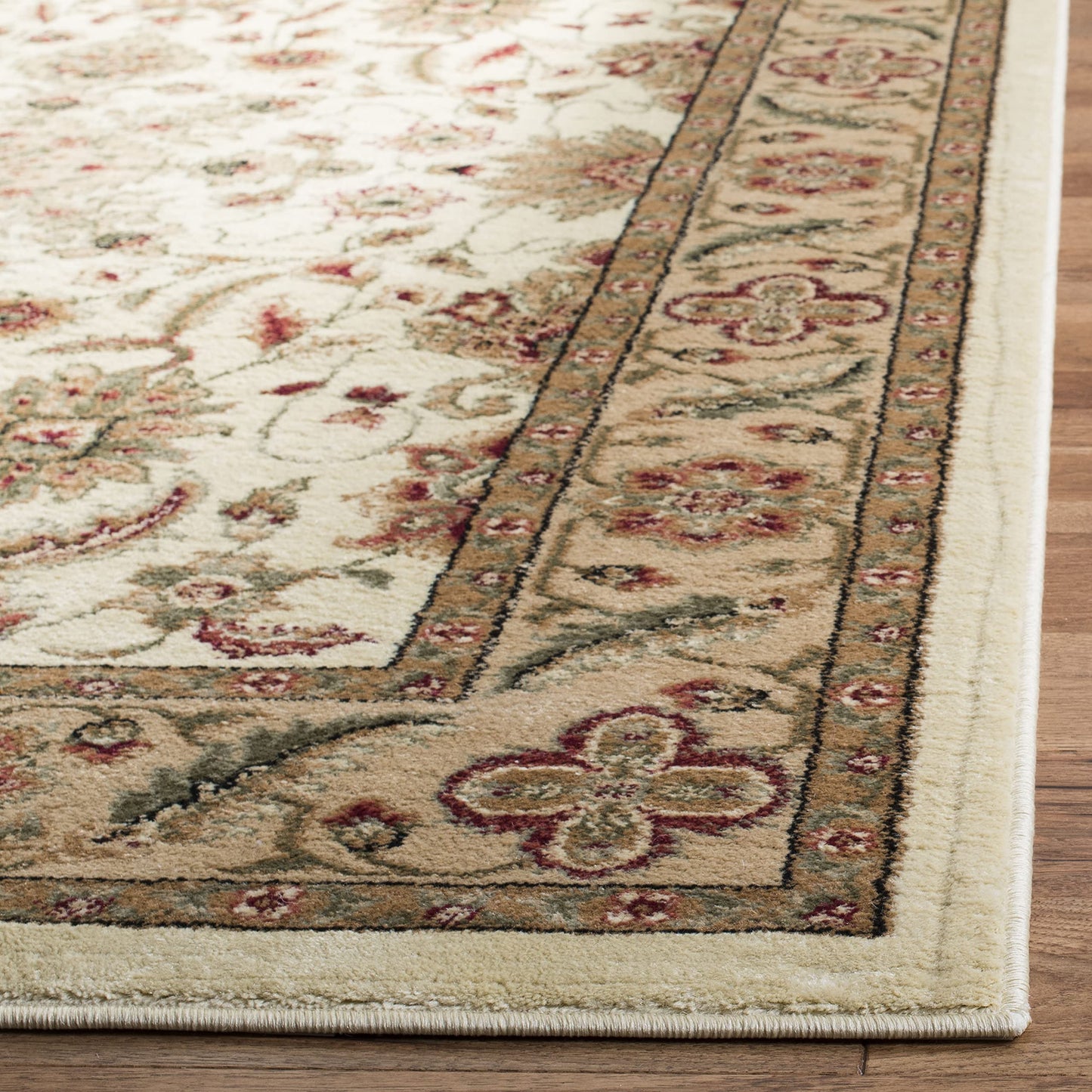 SAFAVIEH Lyndhurst Collection Area Rug - 9' x 12', Ivory & Tan, Traditional Oriental Design, Non-Shedding & Easy Care, Ideal for High Traffic Areas in Living Room, Bedroom (LNH211A)
