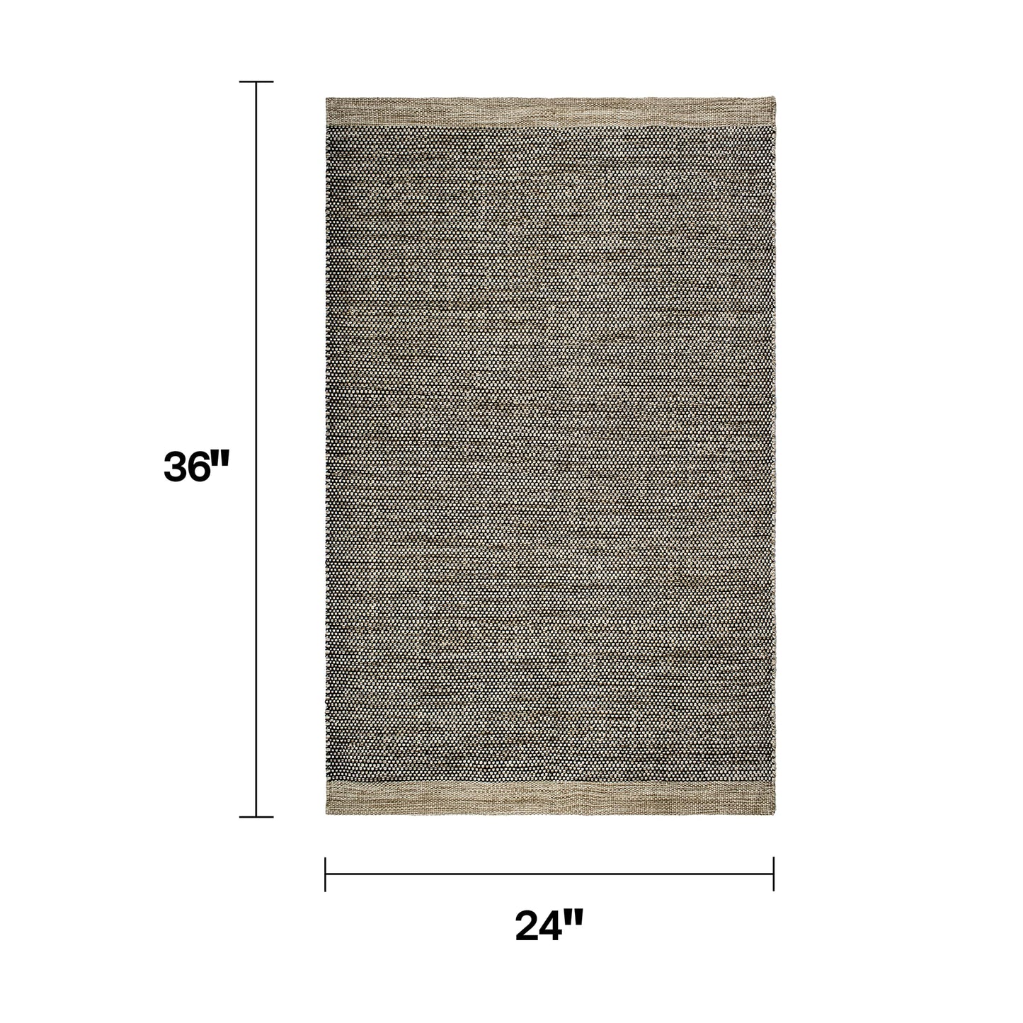 Fab Habitat Machine Washable Area Rug - Hand Woven, Stain Resistant, Pet Friendly - Premium Recycled Polyester Yarn - Solid - Kitchen, Bathroom - Kingscote - Black & Beige - 2 x 3 ft