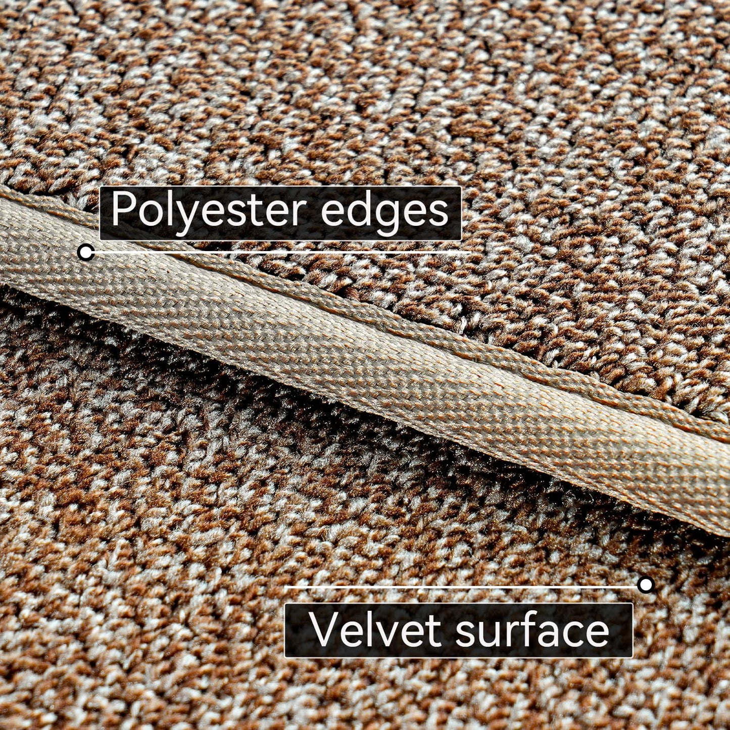 AREDO Runner Rug with Non Slip Rubber Backing, Washable Soft Floor Carpet for Kitchen, Hallway, Entryway Indoor, Bedroom, Laundry, Low Pile Area Rugs, Solid color with Pointillism style, 2*10 ft BROWN