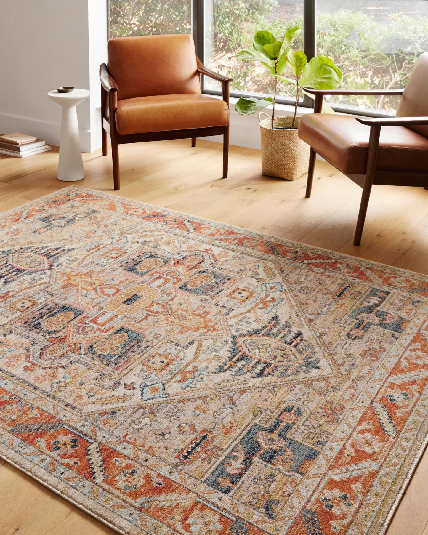 Loloi Jocelyn Collection JOC-01 Sand/Multi 5'-5" x 7'-6" .38" Thick Area Rug