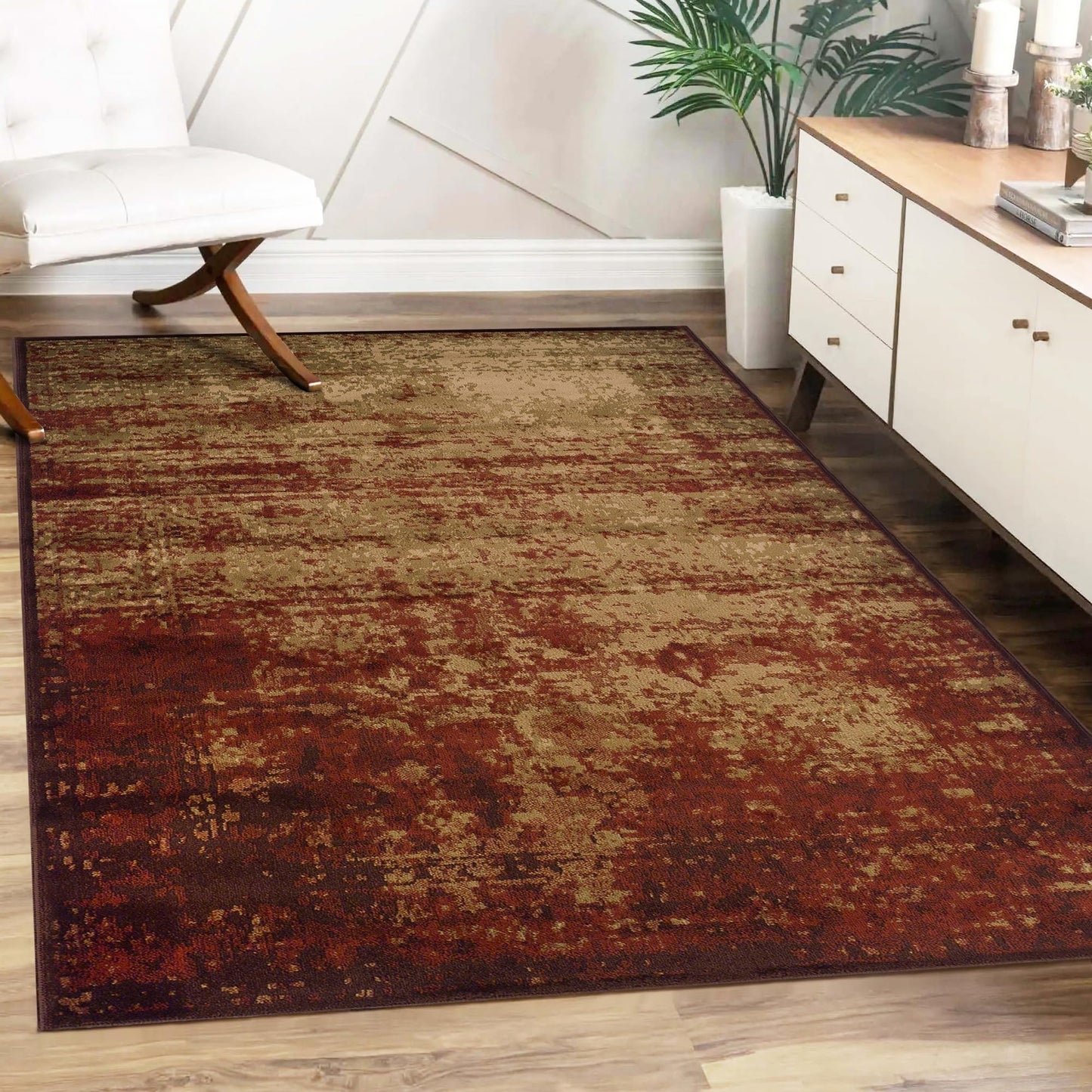 Superior Indoor Area Rug, Jute Backing, Easy Care,2'x3', Auburn
