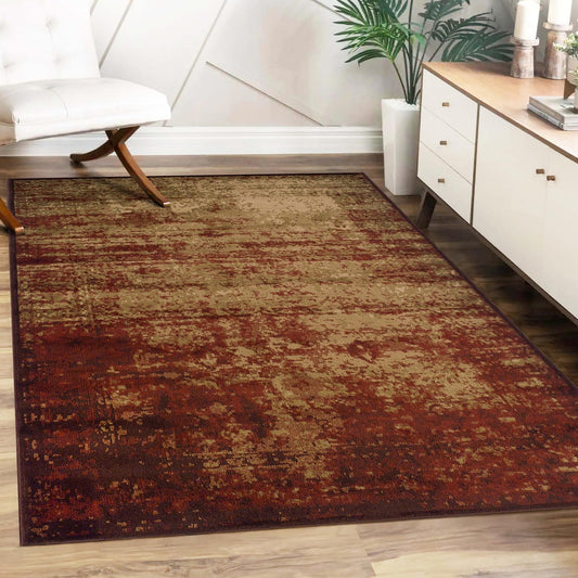 Superior Indoor Area Rug, Jute Backing, Easy Care,2'x3', Auburn