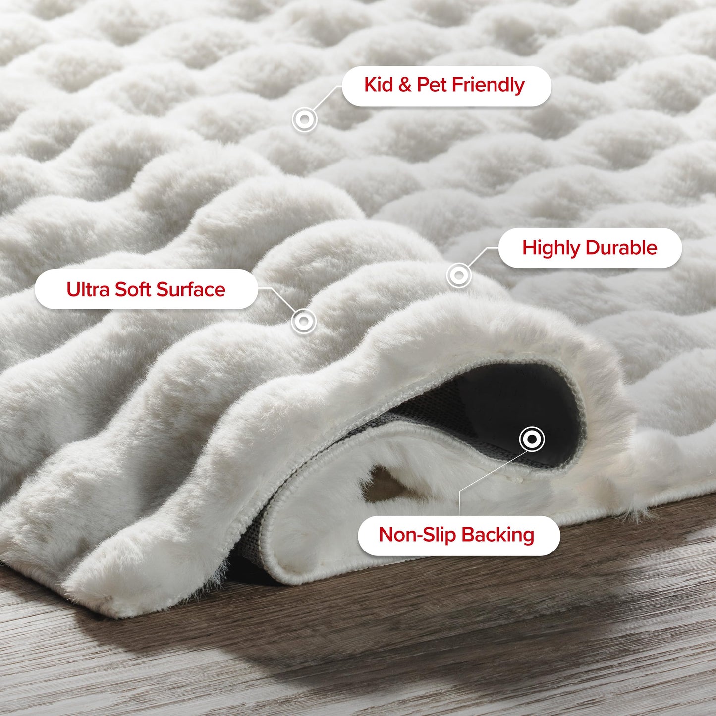 nuLOOM 3'9" x 6' Cozy Plush SuperiorWash Area Rug, Machine Washable, Non-Slip, Soft Fluffy Shag Carpet for Living Room Bedroom Kids Room Nursery Home Decor, Jeni White