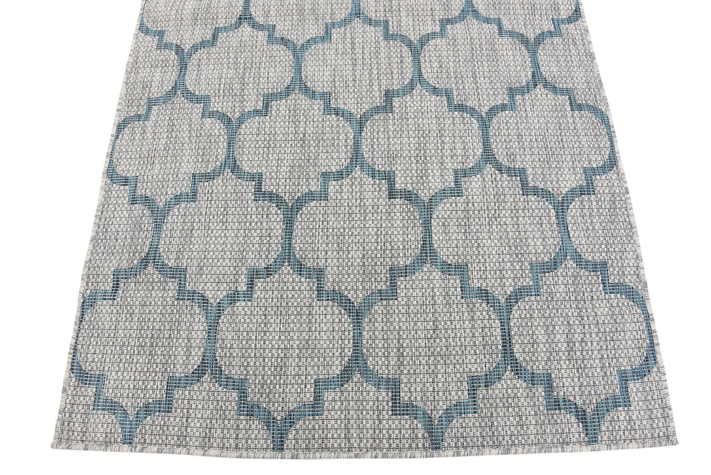 Unique Loom Outdoor Trellis Collection Area Rug (4' 1" x 6' 1" Rectangle, Gray/ Ivory)