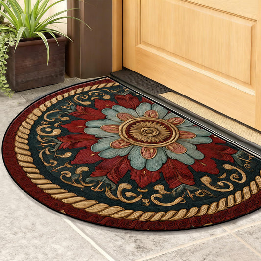 AOHMPT Semicircular Door Mat, Indoor Outdoor Entrance–Non-Slip, Waterproof, Low Profile for Front Door, Garage, Patio Entryway Mat 24”x36” (Multicolor-4, Upgraded Version)