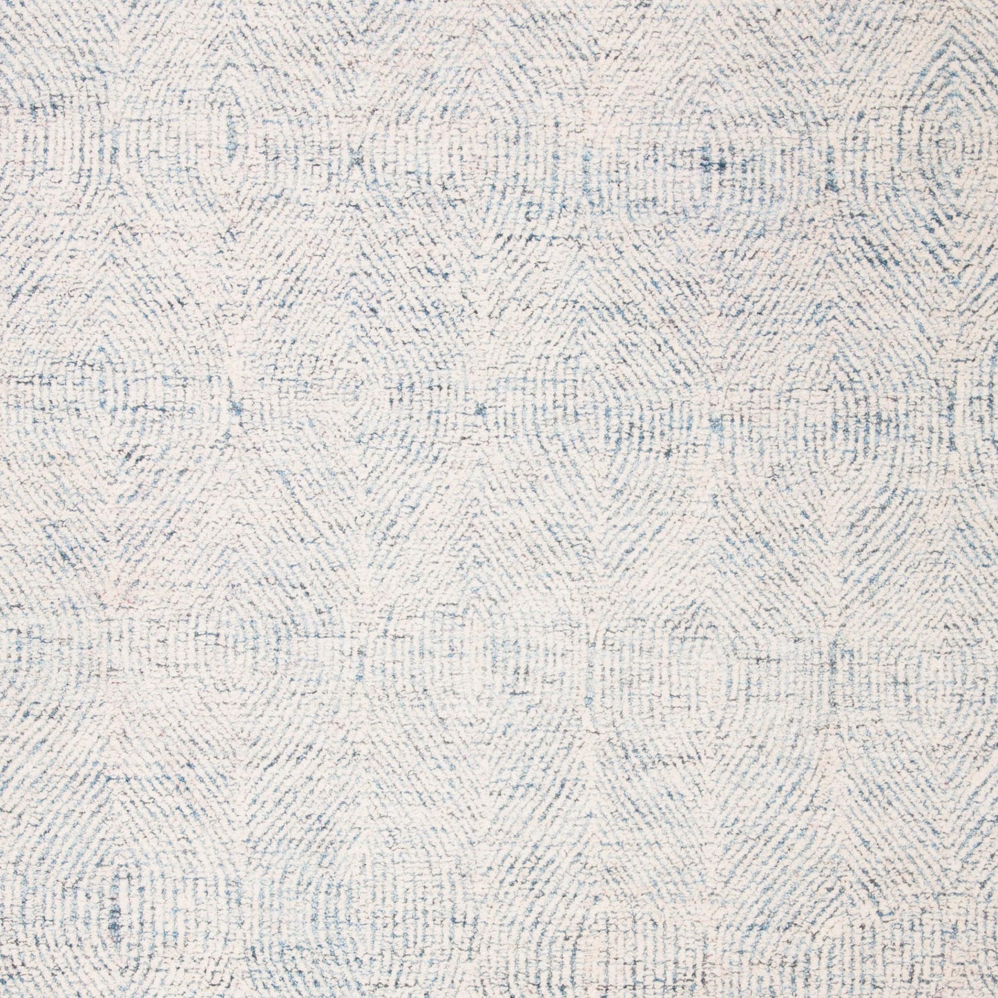 SAFAVIEH Abstract Collection Area Rug - 9' x 12', Ivory & Blue, Handmade Wool, Ideal for High Traffic Areas in Living Room, Bedroom (ABT340M)