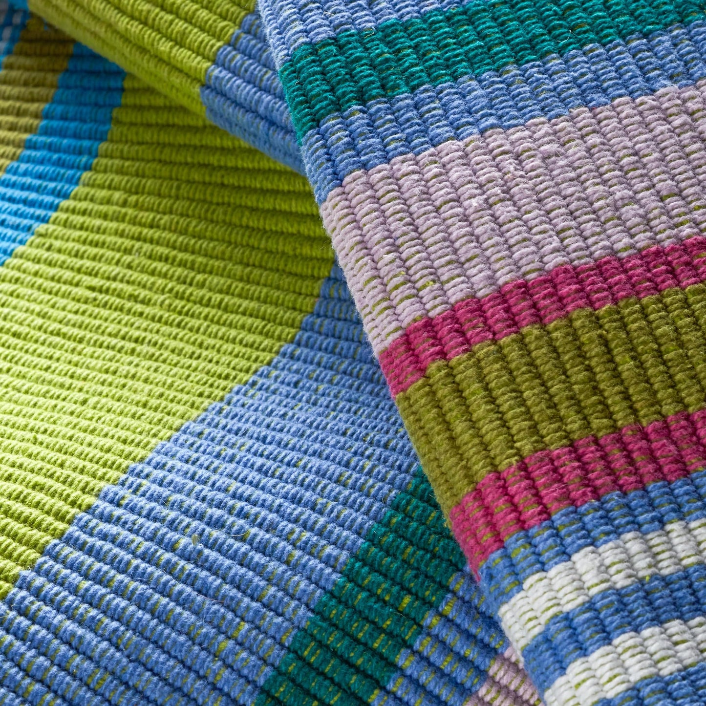 Dash & Albert Mellie Stripe Handwoven Cotton Rug, 2.5 X 8 Feet, Multicolored Stripe Pattern