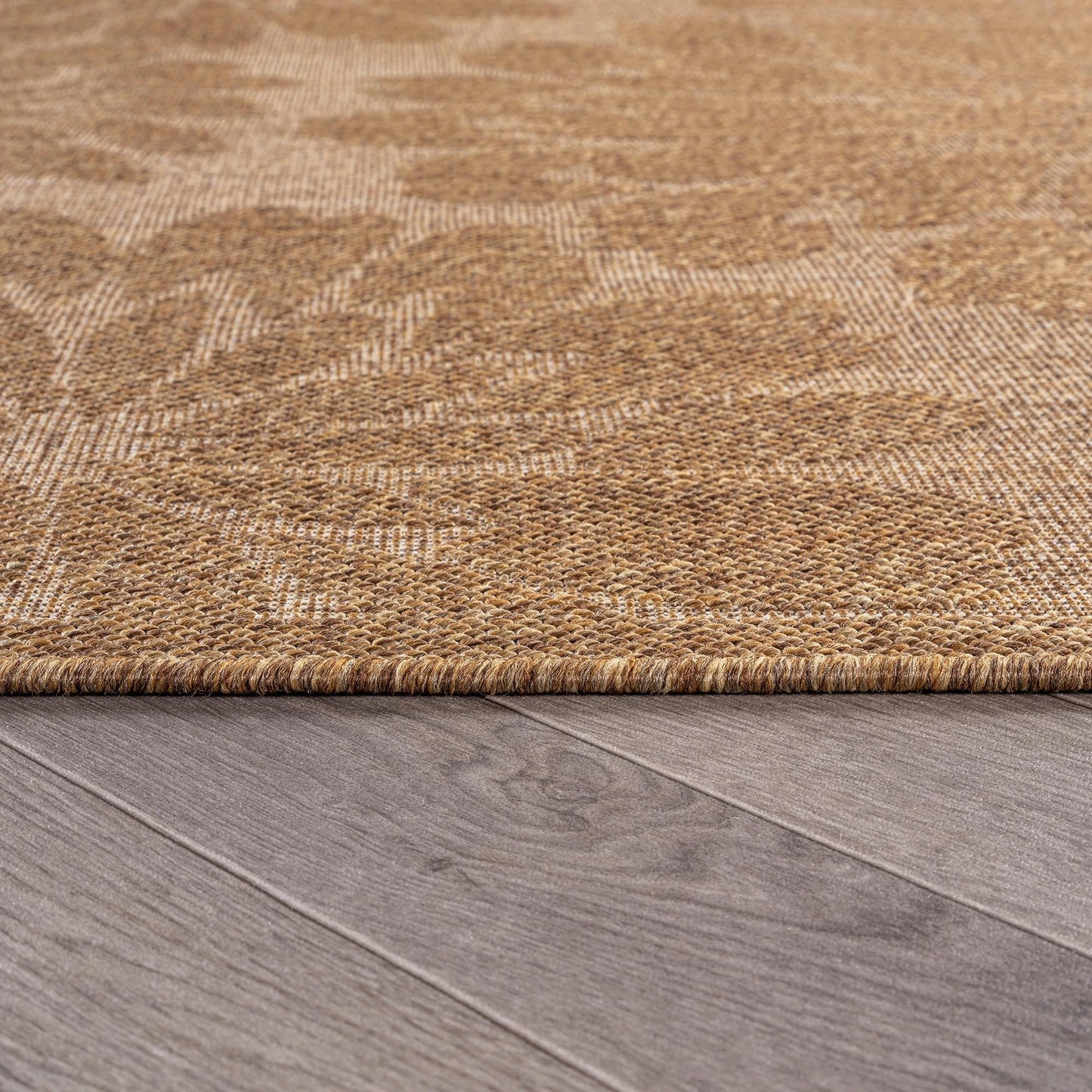 Rugshop Floral Indoor Outdoor Flat Woven Area Rug,Natural Jute-Style,Easy-Care Patio Rug for Backyard Porch Deck Balcony, 9' x 12' Sand/Natural