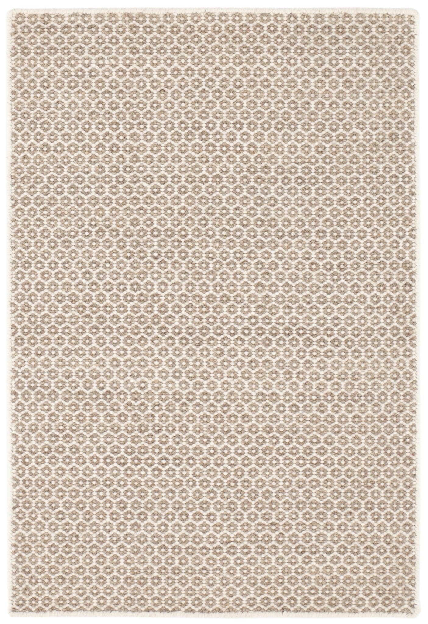 Dash & Albert Honeycomb Natural Handwoven Wool Rug, 2 X 3 Feet, Ivory Geometric Pattern - Premium Luxury Hotel Quality Soft Breathable Hypoallergenic Machine Washable Easy Care All Season