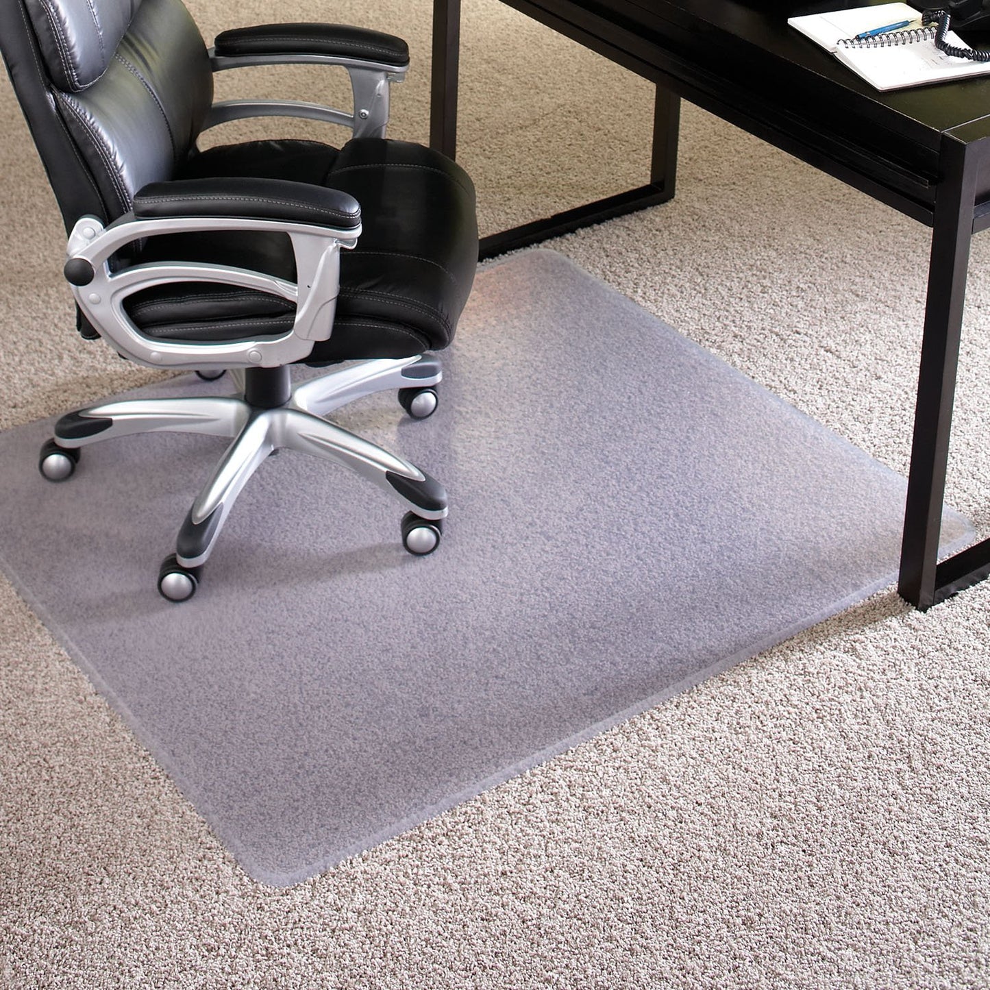 ES Robbins High Pile Carpet Chair Mat, Rectangle 46"x60" Beveled Edge
