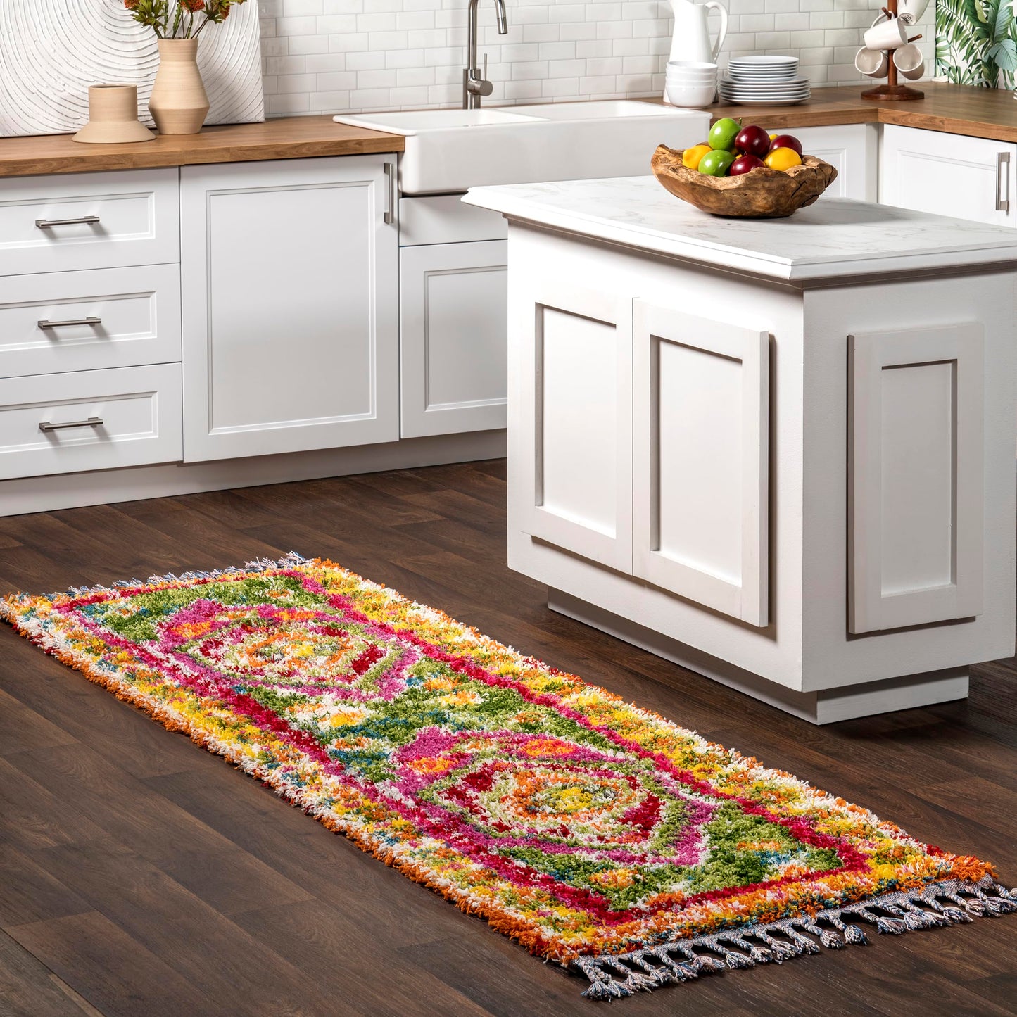 Nuloom Shania Multicolor/Ivory, 2'8" x 8', Moroccan Shag, Soft and Plush, High Traffic, Stain Resistant, Easy Clean, Durable Runner for Bedroom, Living Room, Dining Space, Den, Foyer, Entryway
