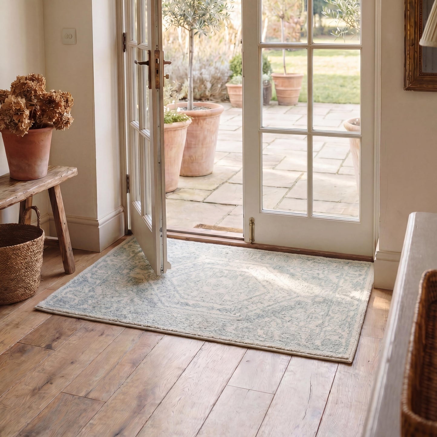 SAFAVIEH Adirondack Collection Area Rug - 2'6" x 4', Ivory & Slate, Oriental Medallion Design, Non-Shedding & Easy to Clean, Ideal for Front Door, Kitchen, Entryway, Accent Space (ADR108S)